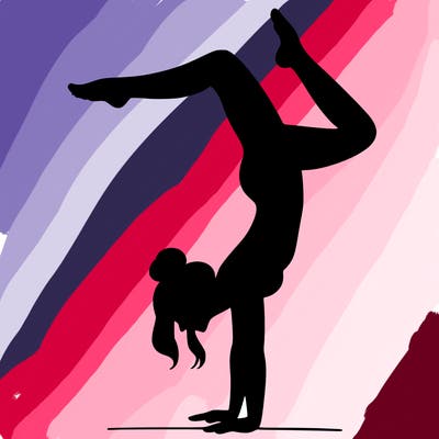 a woman doing a handstand