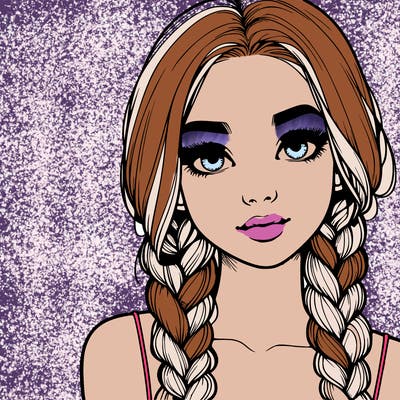 realistic girl with braids