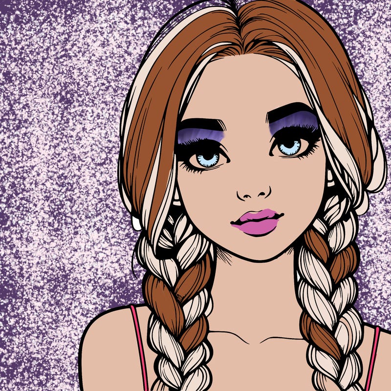 realistic girl with braids