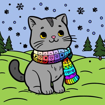 cat in the snow