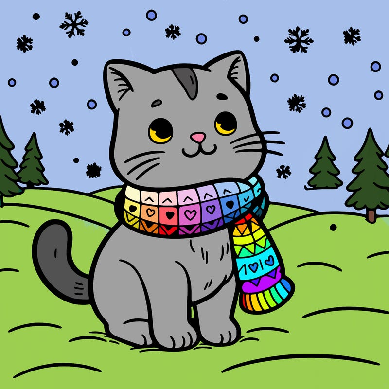 cat in the snow