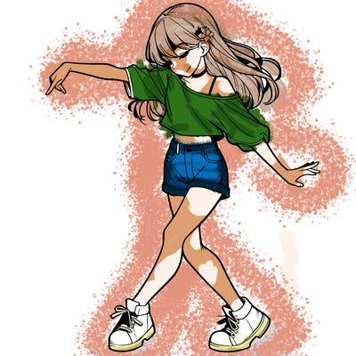 realistic girl danceing