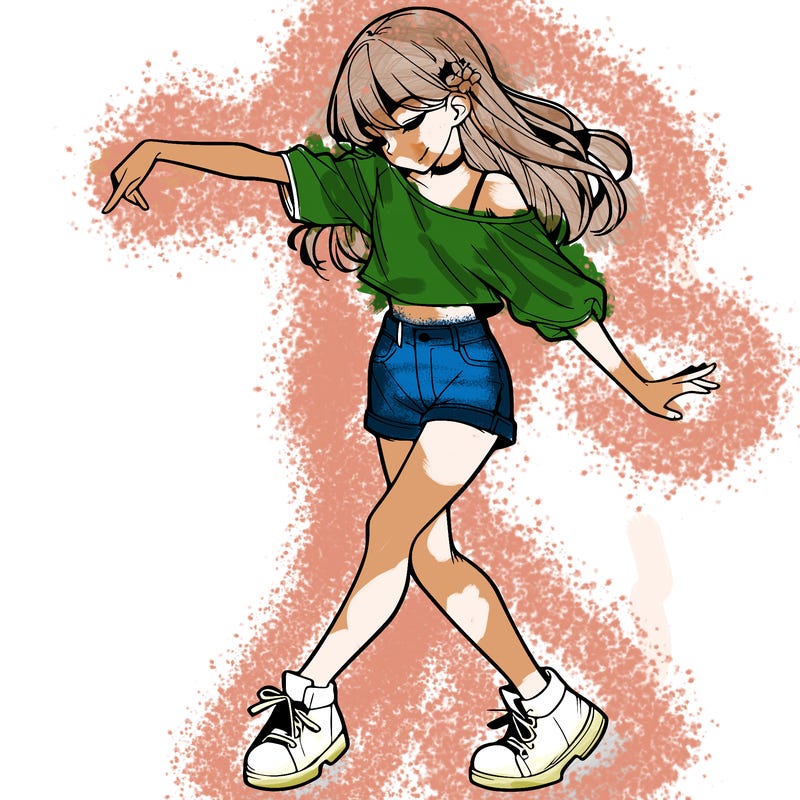 realistic girl danceing