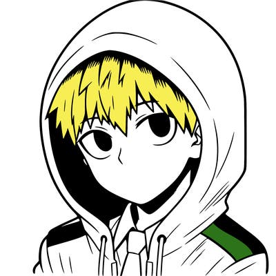 manga character with a hoodie