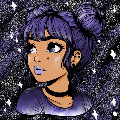 realistic girl with spacebuns