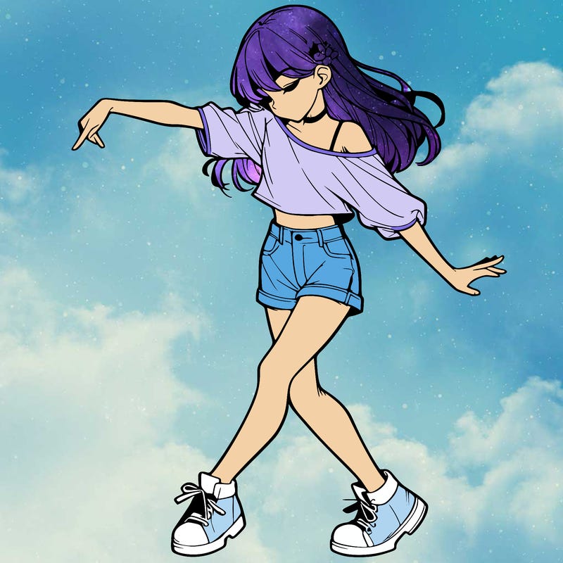 realistic girl danceing