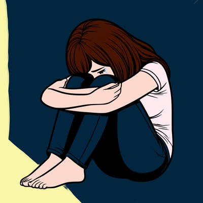 realistic depressed female