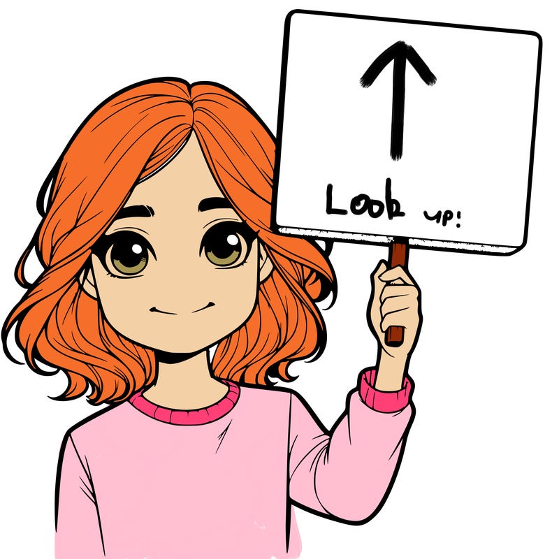 realistic girl holding up a sign