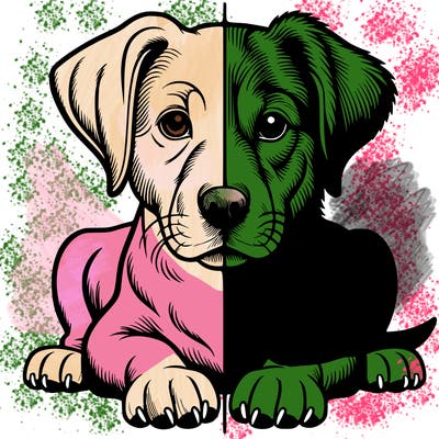 realistic dog split picture