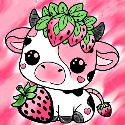 cute strawberry cow