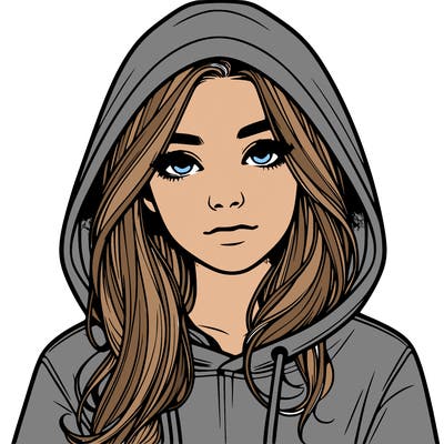 realistic girl with a hoodie