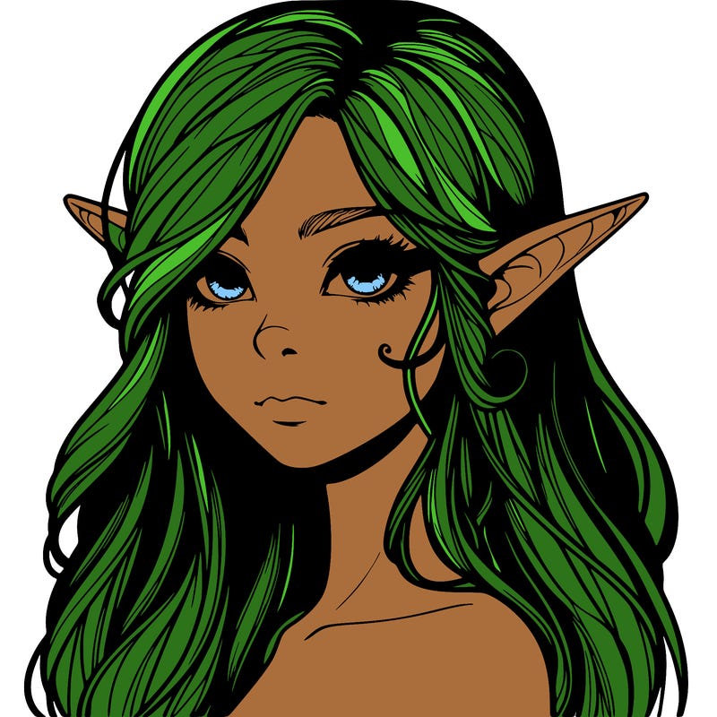 elf girl realistic dark fantasy