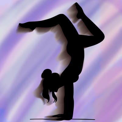 a woman doing a handstand