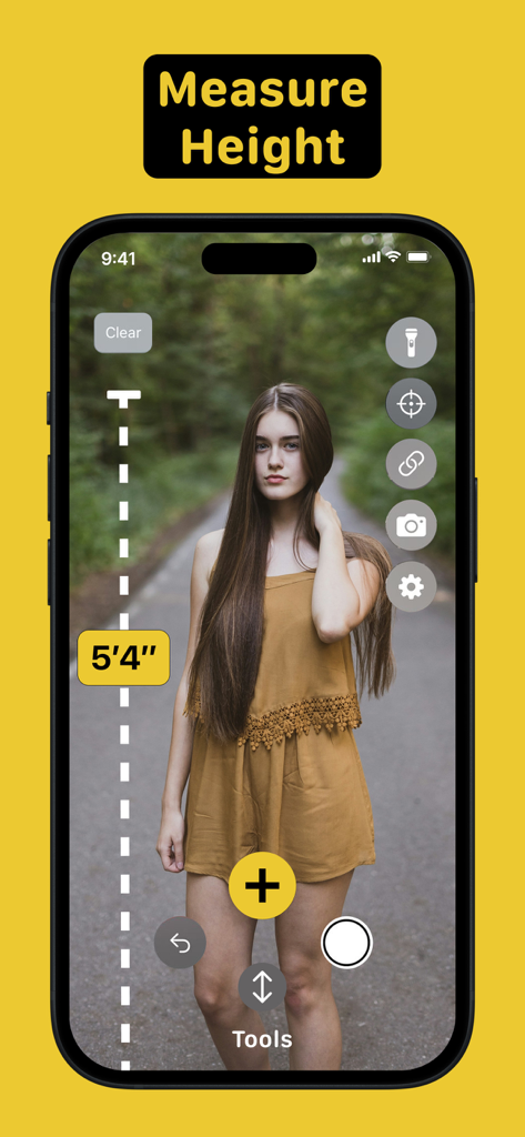 The Measure Aрр: AR Tape Ruler - Smartphone screen showing the AR height measurement tool in use