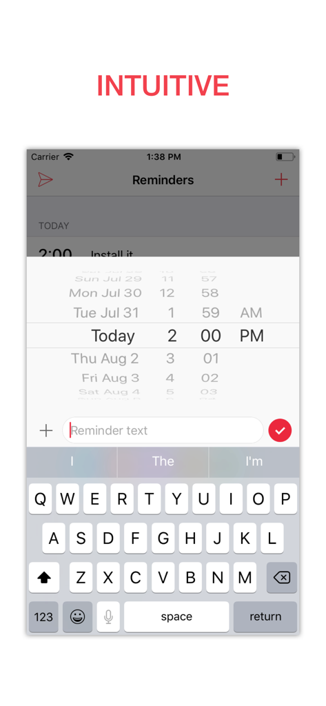 BZ Reminder - A mobile screenshot of BZ Reminder showing the intuitive interface for adding a new task and setting a time.