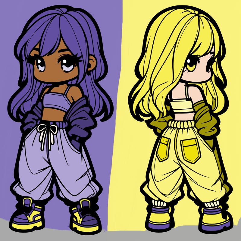 girl in crop top and baggy pants