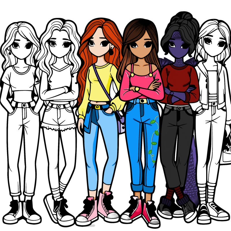 a group of teenage girls in a line