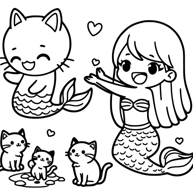 mermaid. cats