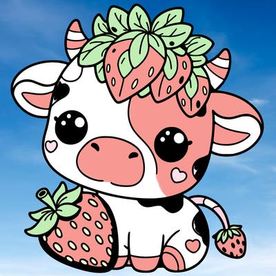cute strawberry cow