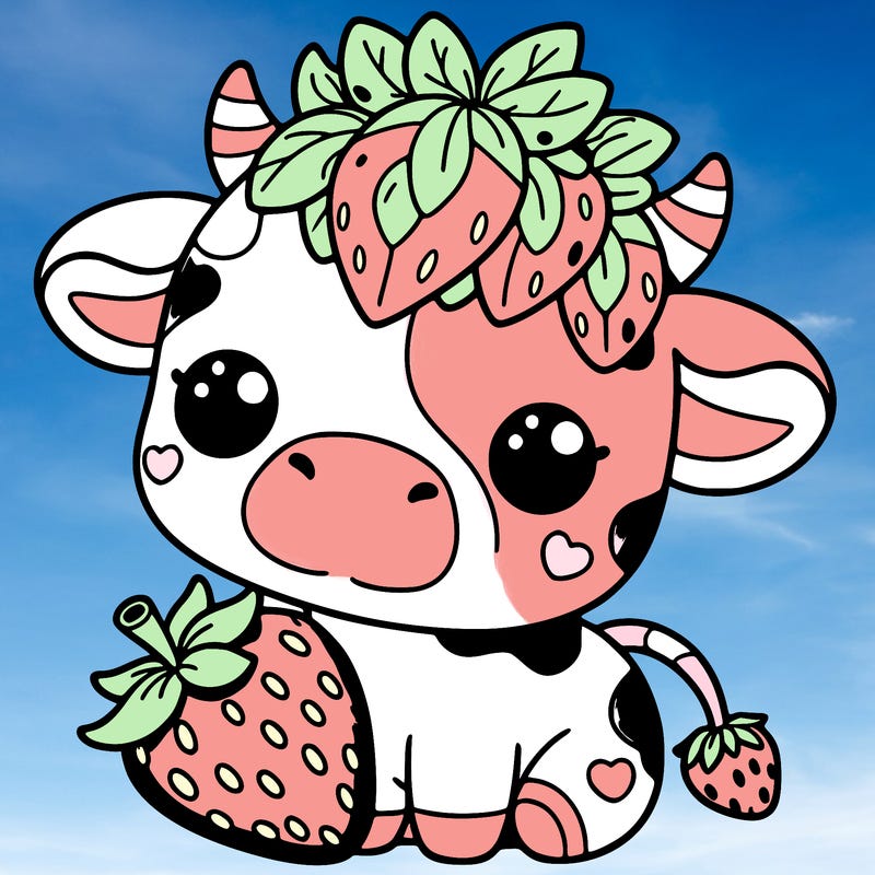 cute strawberry cow
