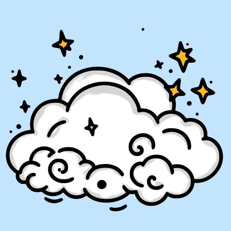 pink starry cloud sky