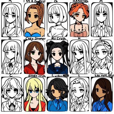 girls that look diffrent anime