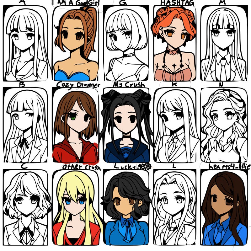 girls that look diffrent anime