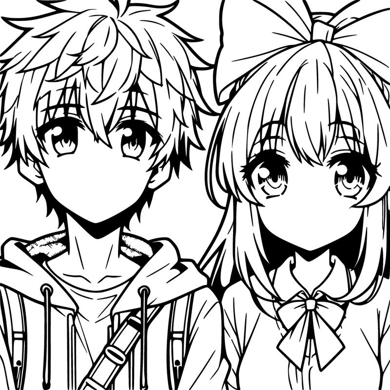 an anime boy and girl