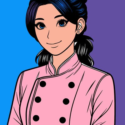 realistic asian woman cuisine chef