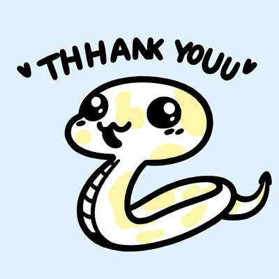 cute snake saying thank you