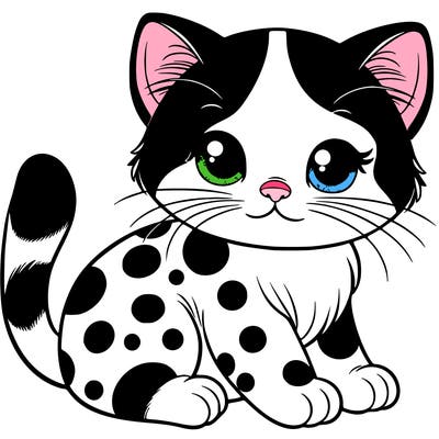 black and white spotted kitten