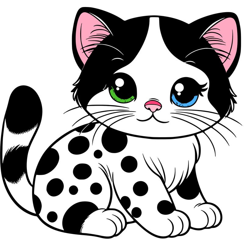 black and white spotted kitten
