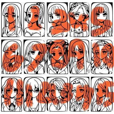 girls that look diffrent anime