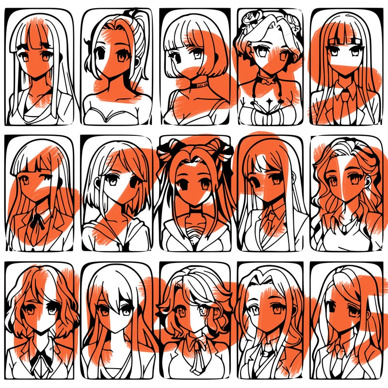 girls that look diffrent anime