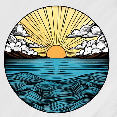 realistic sunset