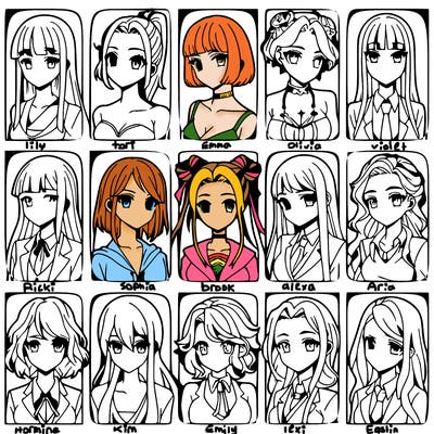 girls that look diffrent anime