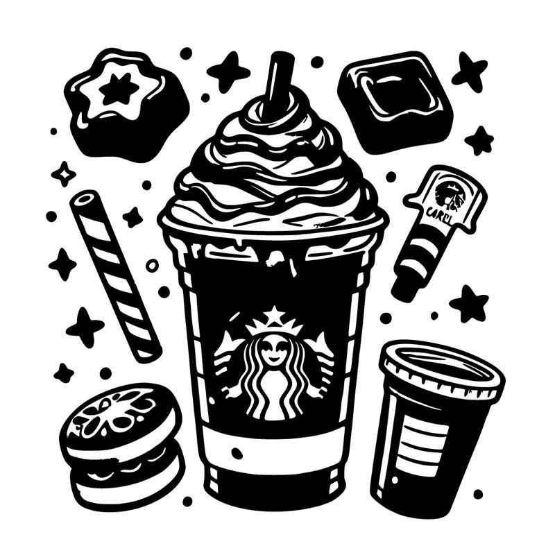 realistic starbucks carmel iced latte