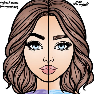 realistic girl split half