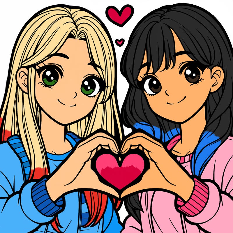 girls making heart with their hands