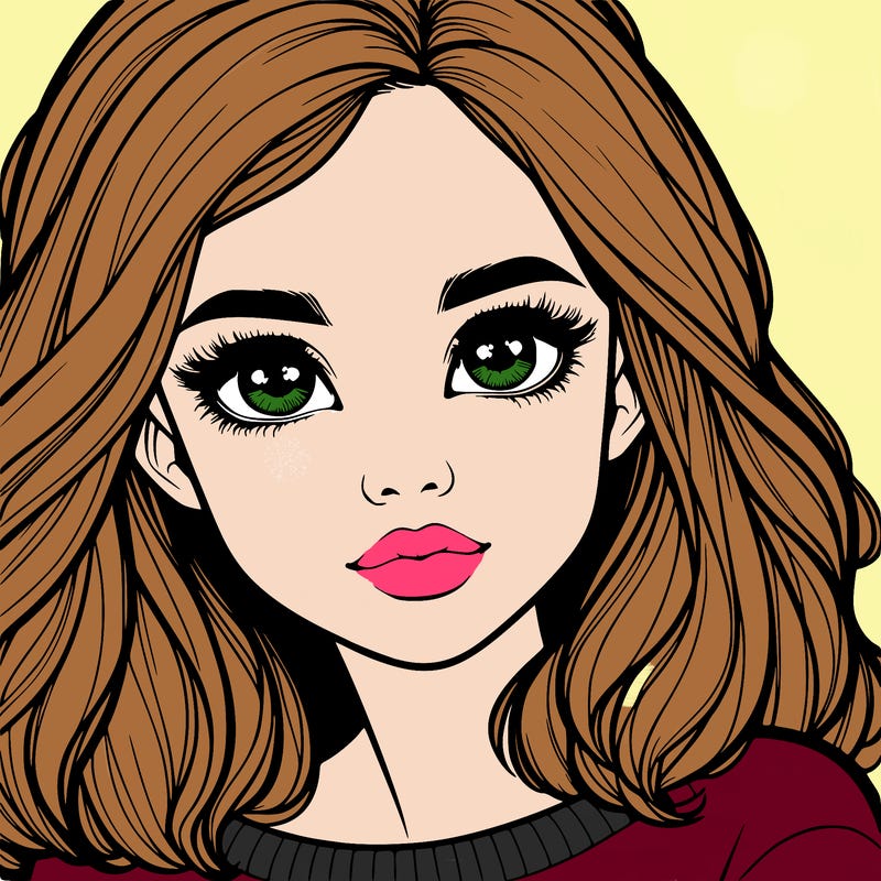 realistic girl whith cute eyes