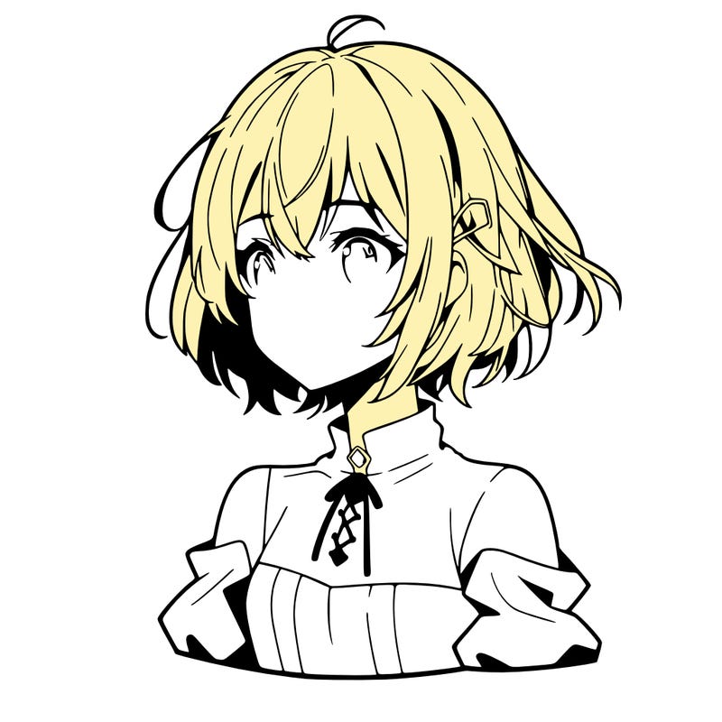 anime girl with short hair