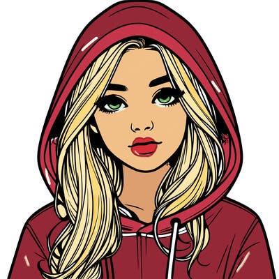 realistic girl with a hoodie