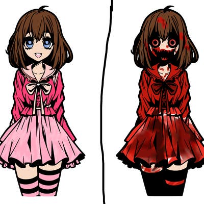 scary anime girl