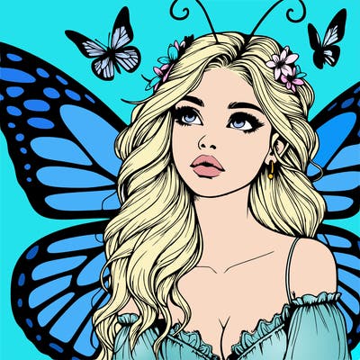 butterfly fairy realistic girl