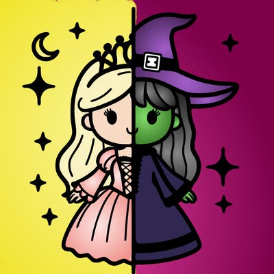 split princess and witch