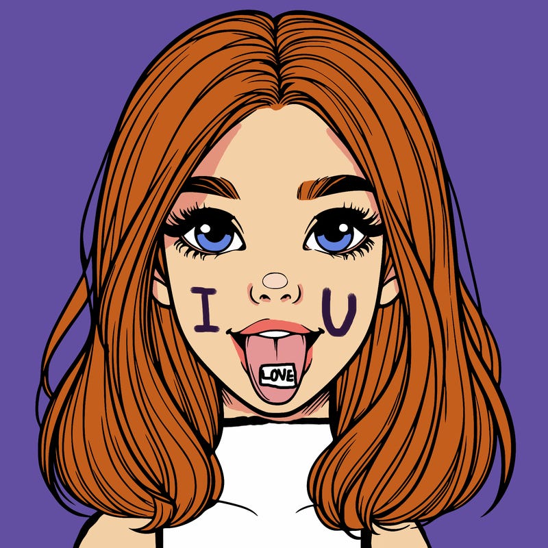 realistic girl with her tongue out