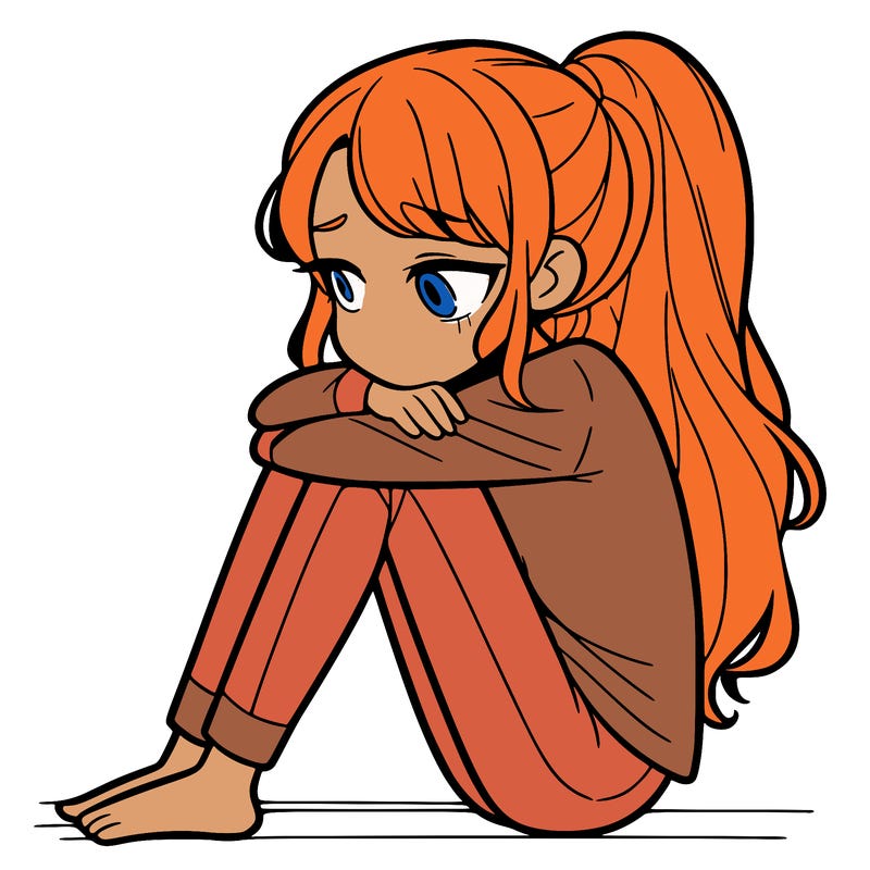 lonely young woman who is sad