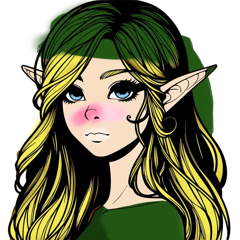 elf girl realistic dark fantasy