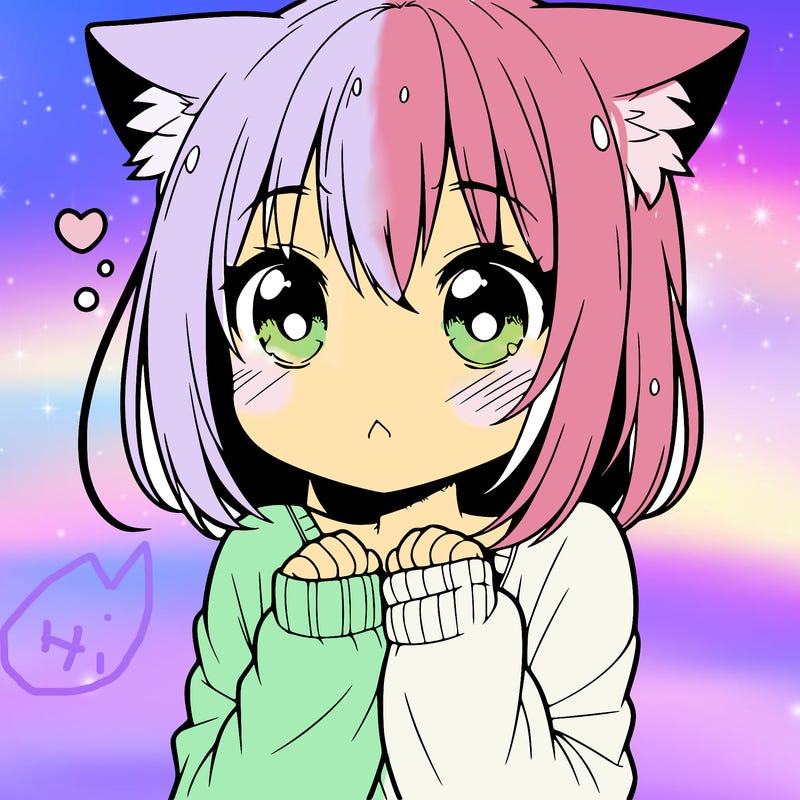 shy anime catgirl