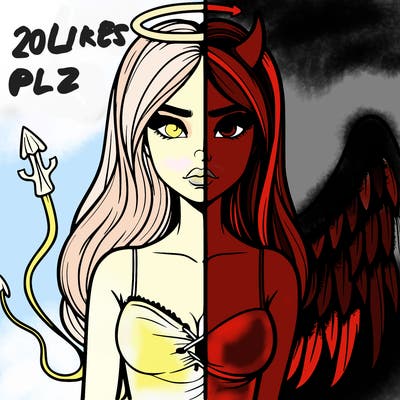 devil vs angel realistic girl